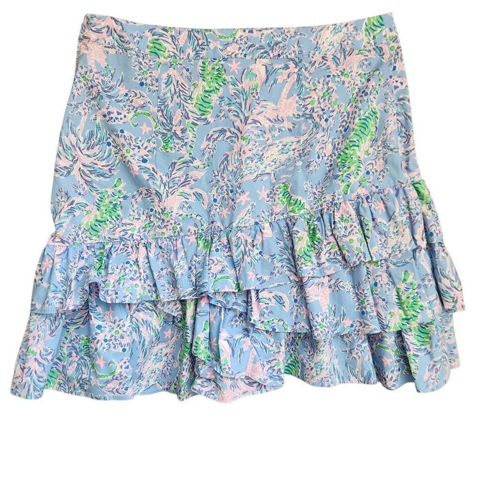 Lilly Pulitzer Rosalie Mini Skirt 2 Blue Peri The Turtle Package Coastal Floral‎